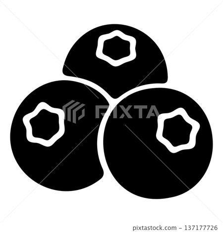 Three Simple Black Blueberry Fruits Icon Design Element for Superfood Concepts Three Simple Black Blueberry Fruits Icon Design Element for Superfood Concepts 137177726