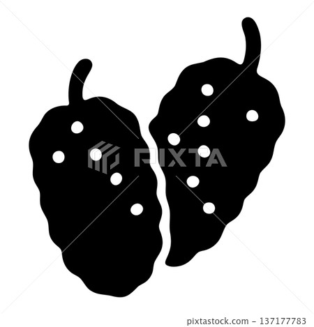 Textured Mulberry or Raspberry Icons. Healthy Organic Berry Fruit Vector Graphic. 137177783