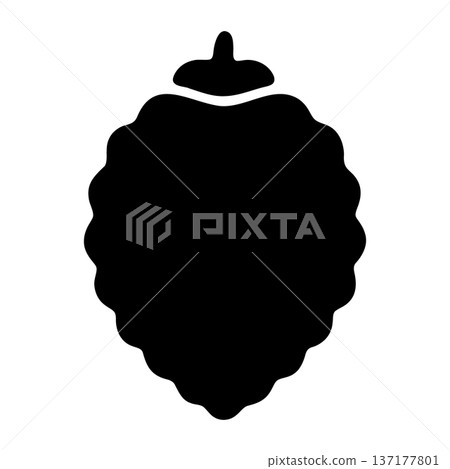 Organic Black Raspberry or Lychee Fruit Icon Vector Graphic 137177801