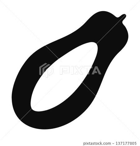 Black Eggplant or Zucchini Vegetable Icon Vector for Healthy Eating 137177805