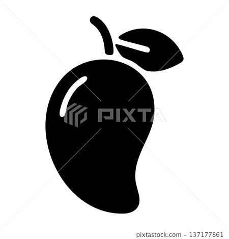 Black Mango Fruit Icon - Simple Vector Glyph for Tropical Food, Healthy Snacks, and Exotic Designs Black Mango Fruit Icon - Simple Vector Glyph for Tropical Food, Healthy Snacks, and Exotic Designs 137177861