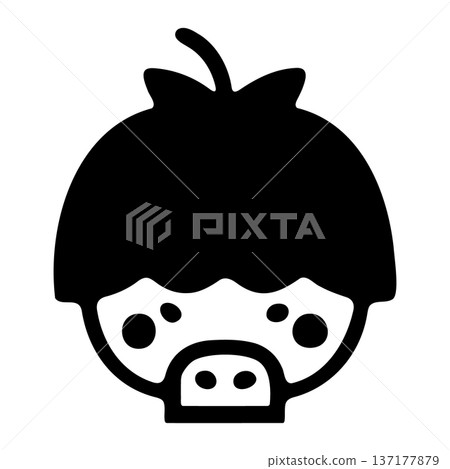 Stylized Pomegranate Fruit Icon with Crown - Black Vector Food Graphic Stylized Pomegranate Fruit Icon with Crown - Black Vector Food Graphic 137177879