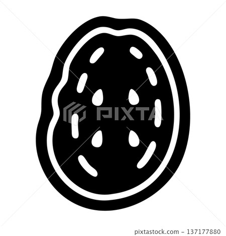 Black Potato or Tuber Icon - Simple Root Vegetable Graphic Element Black Potato or Tuber Icon - Simple Root Vegetable Graphic Element 137177880