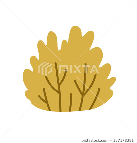 Flat vector bush illustration in minimal pastel style. Decorative garden shrub isolated on light background, ideal for landscaping design, nature themes, spring projects and eco branding Flat vector bush illustration in minimal pastel style. Decorative garden shrub isolated on light background, ideal for landscaping design, nature themes, spring projects and eco branding 137178391