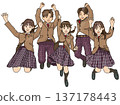 High school students (junior high school students) jumping with smiles 137178443