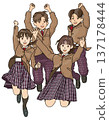High school students (junior high school students) jumping with smiles 137178444