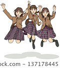 High school students (junior high school students) jumping with smiles 137178445