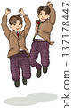 High school students (junior high school students) jumping with smiles 137178447