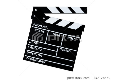 Filming props clapperboard on transparent background (png) Filming props clapperboard on transparent background (png) 137178469