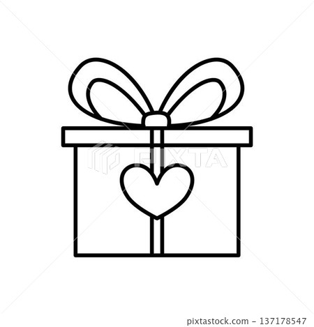 Valentine Gift Box outline Valentine Gift Box outline 137178547