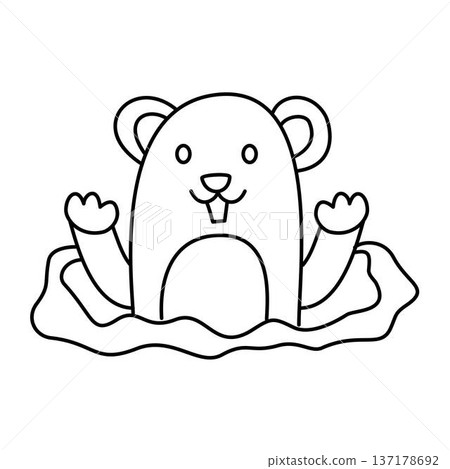Happy Groundhog Day Character outline 137178692