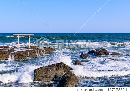 大洗磯崎神社海中矗立的神聖鳥居 137178824
