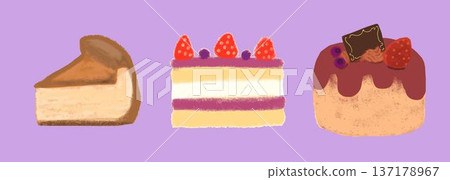 三張蛋糕插圖 137178967