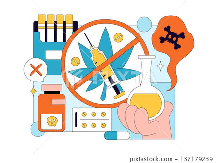 Narcologist Vector Illustration Featuring Drug Addiction Awareness And Issues Related To Alcohol And Tobacco In Healthcare Flat Background Narcologist Vector Illustration Featuring Drug Addiction Awareness And Issues Related To Alcohol And Tobacco In Healthcare Flat Background 137179239