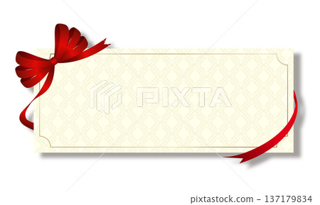 一款飾有三條絲帶的奢華禮品卡底座，白色 137179834