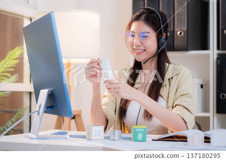 Creative woman development packaging cosmetic and skincare product design with AI. Creative woman development packaging cosmetic and skincare product design with AI. 137180295