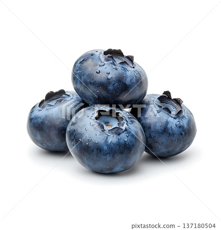Fresh Blueberries Piled Together on a Clean White Background for Healthy Eating Concepts 137180504