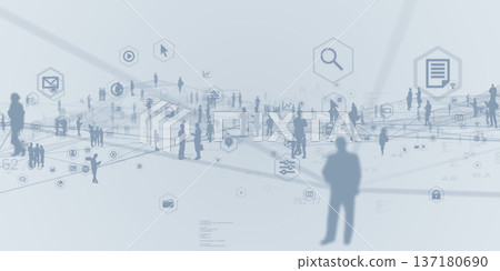 Futuristic CG illustration of cyberspace and human resource network concept Futuristic CG illustration of cyberspace and human resource network concept 137180690