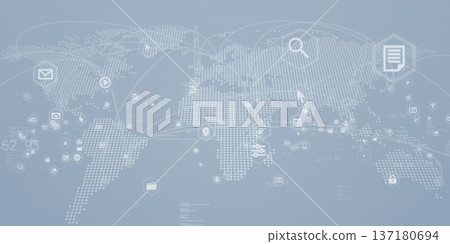 Futuristic CG illustration of cyberspace and global network concept Futuristic CG illustration of cyberspace and global network concept 137180694