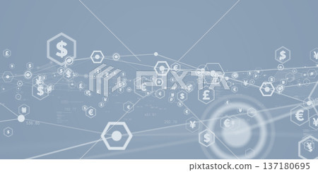 Futuristic CG illustration of cyberspace and financial technology concept Futuristic CG illustration of cyberspace and financial technology concept 137180695