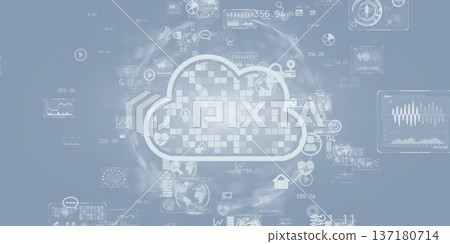 Futuristic CG illustration of cyberspace and cloud computing concept 137180714