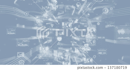Futuristic CG illustration of cyberspace and digital technology concept 137180719