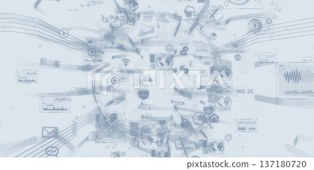 Futuristic CG illustration of cyberspace and digital technology concept 137180720