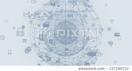 Futuristic CG illustration of cyberspace and communication network concept Futuristic CG illustration of cyberspace and communication network concept 137180722