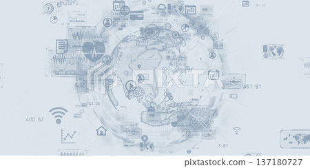 Futuristic CG illustration of cyberspace and global network concept Futuristic CG illustration of cyberspace and global network concept 137180727