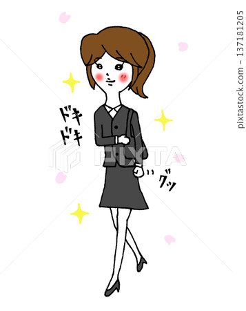 圖：一位身穿西裝的年輕女性，代表新進員工或大一新生 137181205