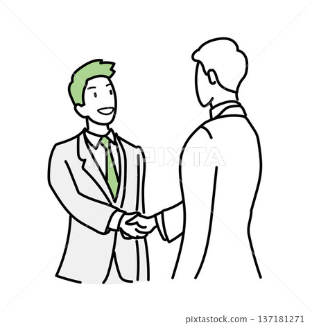 Stock Illustration: A businessman shaking hands with a smile Stock Illustration: A businessman shaking hands with a smile 137181271