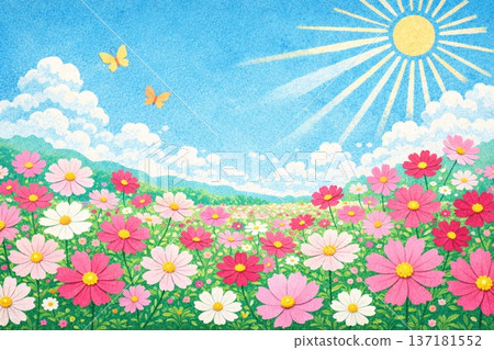 宇宙領域、宇宙、自然風景、拼貼風格 137181552