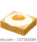 Realistic fried egg toast illustration 137181684
