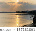 A soothing view of Hakata Bay at dusk in Higashi Ward, Fukuoka City 137181801