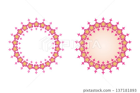 Lacy floral frame, background, accent in pink. 137181893
