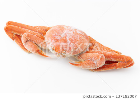 A bowl of frozen giant snow crab on a white background A bowl of frozen giant snow crab on a white background 137182007