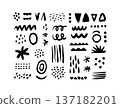 Abstract hand drawn black doodle shapes collection 137182201