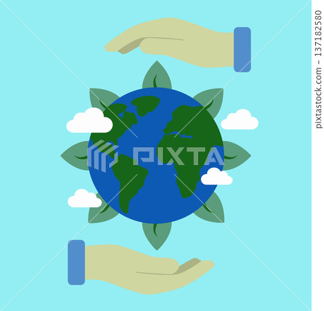 Hands Protecting Earth Sustainability Concept Illustration Hands Protecting Earth Sustainability Concept Illustration 137182580