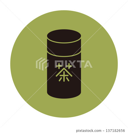 茶道用具 簡易茶葉罐 茶葉罐圖標 茶道用具 簡易茶葉罐 茶葉罐圖標 137182656