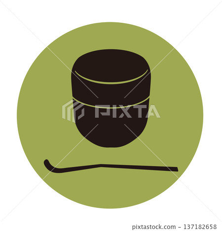 Tea ceremony utensils: simple date and teaspoon icon Tea ceremony utensils: simple date and teaspoon icon 137182658