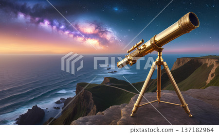 space satellite on the top of the mountain 137182964