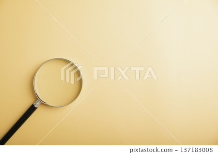Business research concept, business analysis using a magnifying glass on a yellow background to represent discovery and growth for a successful modern business Business research concept, business analysis using a magnifying glass on a yellow background to represent discovery and growth for a successful modern business 137183008