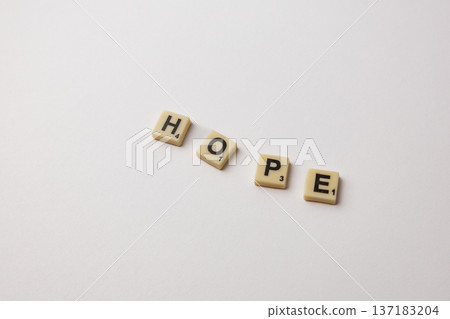 National Scrabble Day celebration with letters spelling hope National Scrabble Day celebration with letters spelling hope 137183204