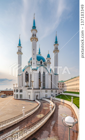 Kul Sharif mosque in Kazan Kremlin, Tatarstan, Russia. It is tourist attraction of Kazan. 137183349
