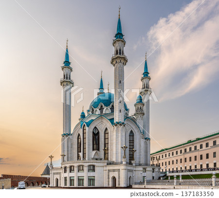 Kul Sharif mosque in Kazan Kremlin, Tatarstan, Russia. It is tourist attraction of Kazan. 137183350