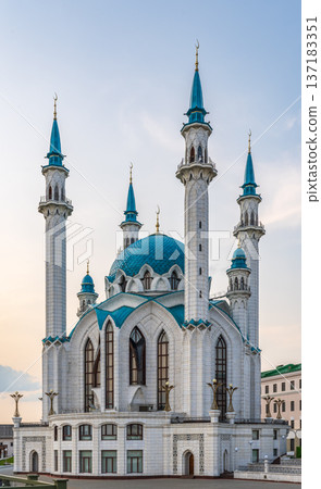 Kul Sharif mosque in Kazan Kremlin, Tatarstan, Russia. It is tourist attraction of Kazan. 137183351