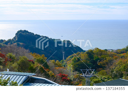 View of Kunozan Toshogu Shrine from Nihondaira Ropeway Observatory, Shizuoka City 137184355