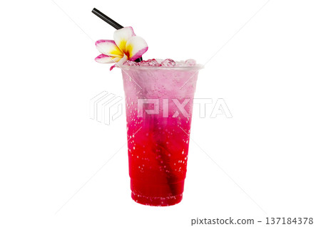 cold red soda cocktail water for relax in summer  137184378
