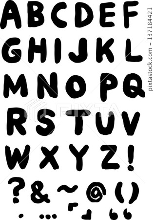 Ink drawn alphabet Ink drawn alphabet 137184421