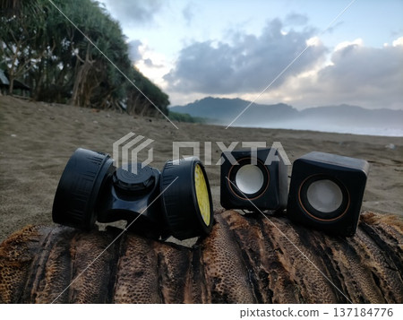 Object on The Beach in Sunset 137184776
